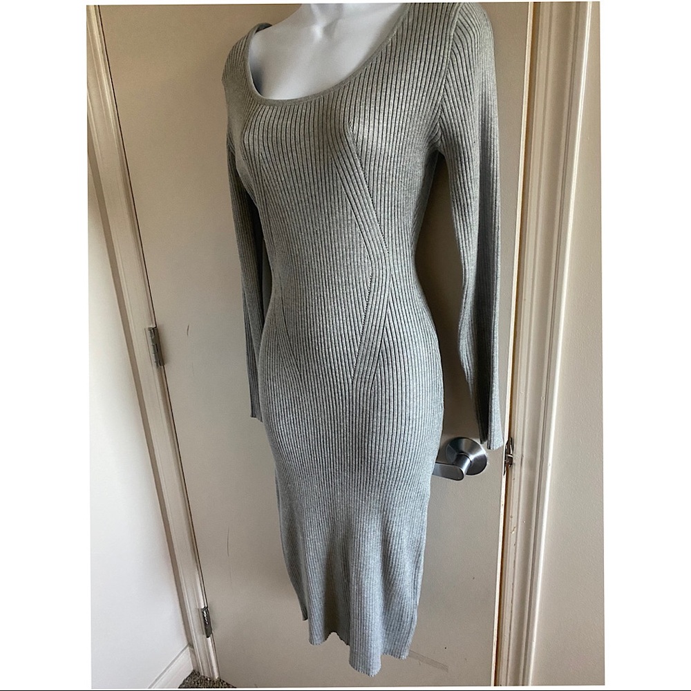 Cable Knit “Almost famous” Sweater dress w/ bow detail on the back
